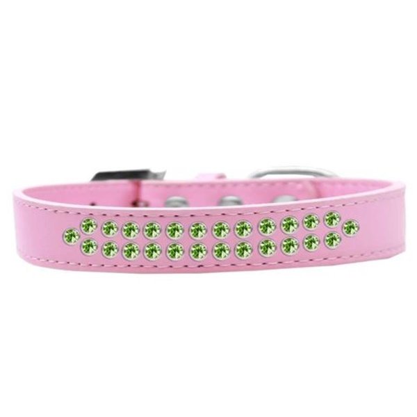 Unconditional Love Two Row Lime Green Crystal Dog CollarLight Pink Size 12 UN796068